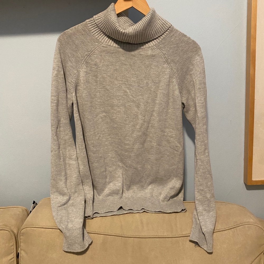 Grey Turtleneck Sweater